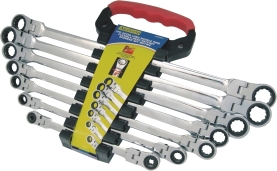 AUZGRIP - 7 PC DOUBLE BOX FLEXIBLE RATCHET SPANNER SET CRV. METRIC